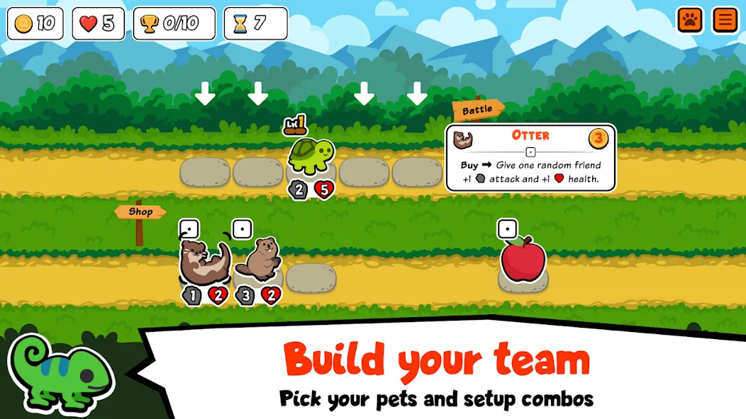 Super Auto Pets (упер Ауто Петс) [МОД: Много монет, Открытые уровни и Мега MOD] Screenshot 1