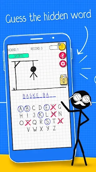 Hangman [МОД: Деньги, Монеты и Меню MOD] Screenshot 1