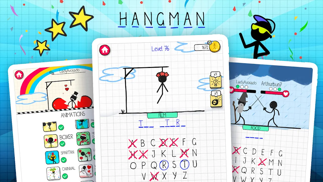 Hangman [МОД: Деньги, Монеты и Меню MOD] Screenshot 5