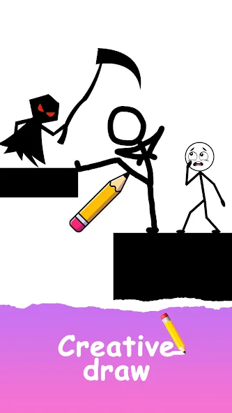 Save The Stick: Draw 2 Save (эйв Зе Стикман) [МОД: Бесконечные деньги, Монеты и Мега MOD] Screenshot 1