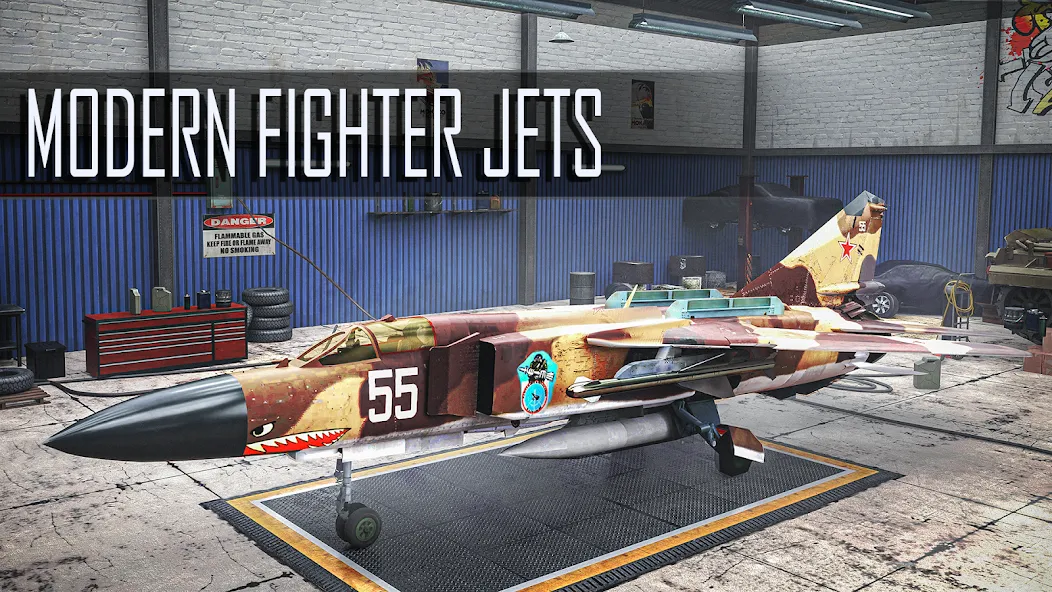 Jet Fighter: Sky Combat 3D (Джет Файтер) [МОД: Много монет, Открытые уровни и Мега MOD] Screenshot 3
