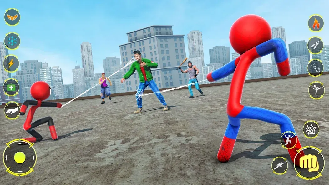 StickMan Rope Hero Spider Game (Стикмен Роуп Хиро Спайдер Гейм) [МОД: Деньги, Монеты и Меню MOD] Screenshot 4