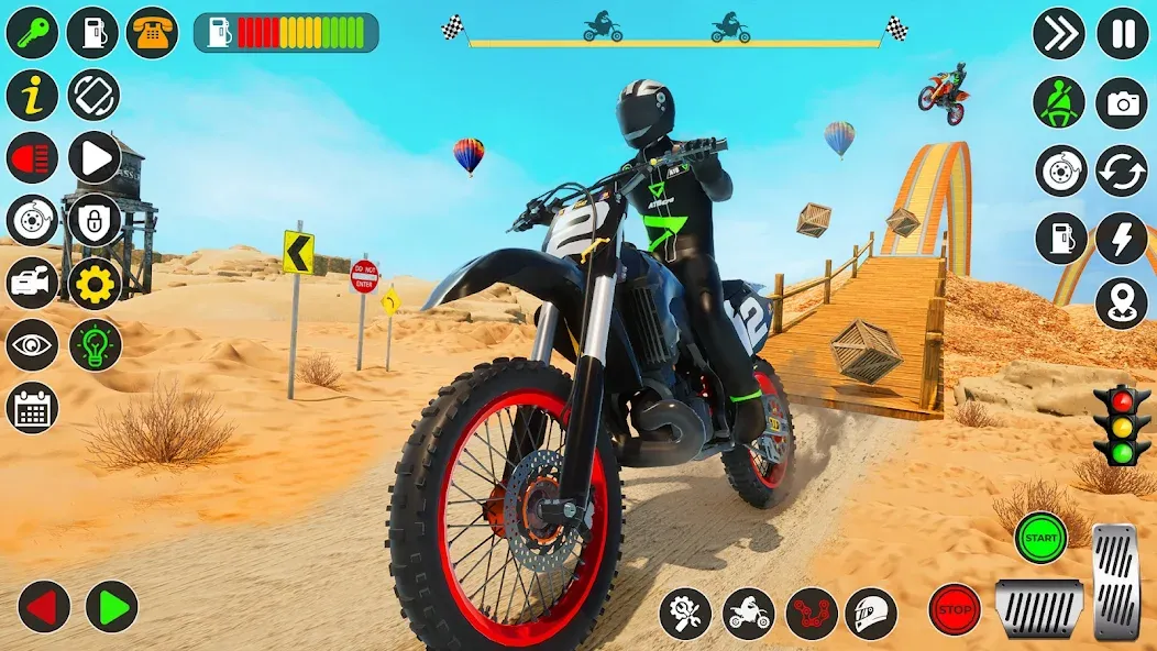 Bike Stunt Games Stunt Bike 3D (Байк стант рэмп игра Байк Джамп) [МОД: Меню, Бесконечные монеты и Открытые уровни] Screenshot 1