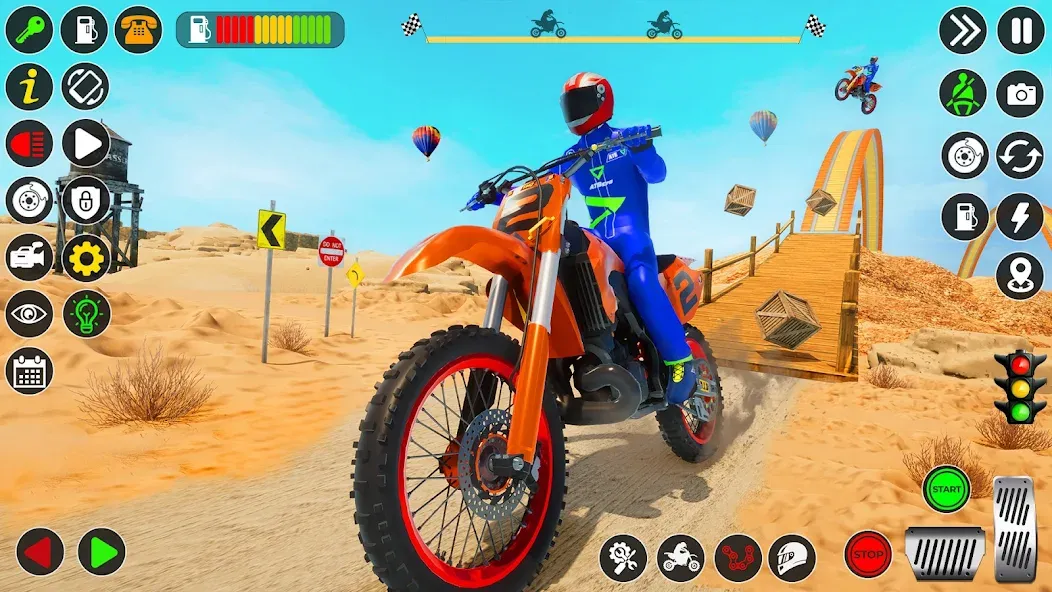 Bike Stunt Games Stunt Bike 3D (Байк стант рэмп игра Байк Джамп) [МОД: Меню, Бесконечные монеты и Открытые уровни] Screenshot 2