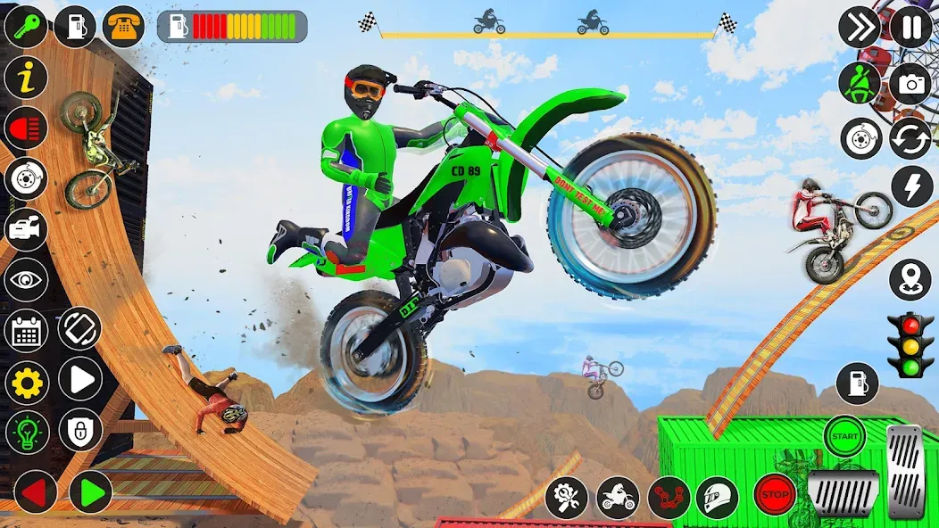 Bike Stunt Games Stunt Bike 3D (Байк стант рэмп игра Байк Джамп) [МОД: Меню, Бесконечные монеты и Открытые уровни] Screenshot 3