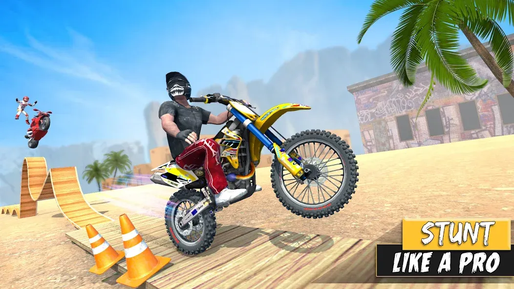 Bike Stunt Games Stunt Bike 3D (Байк стант рэмп игра Байк Джамп) [МОД: Меню, Бесконечные монеты и Открытые уровни] Screenshot 4