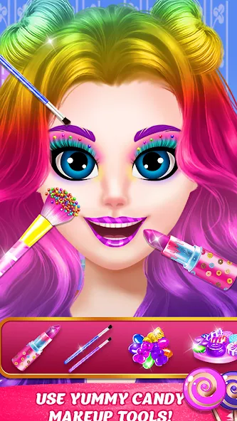 DIY Candy Makeup-Beauty Salon (ДИУАИ Мейкап) [МОД: Бесконечные деньги, Монеты и Мега MOD] Screenshot 2