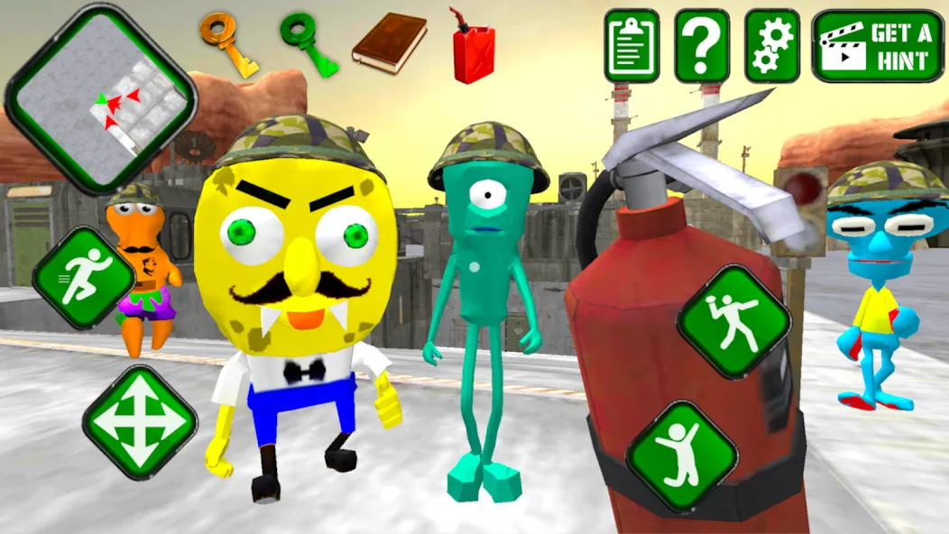 Sponge Area 51. Neighbor Alien [МОД: Меню, Бесконечные монеты и Открытые уровни] Screenshot 2