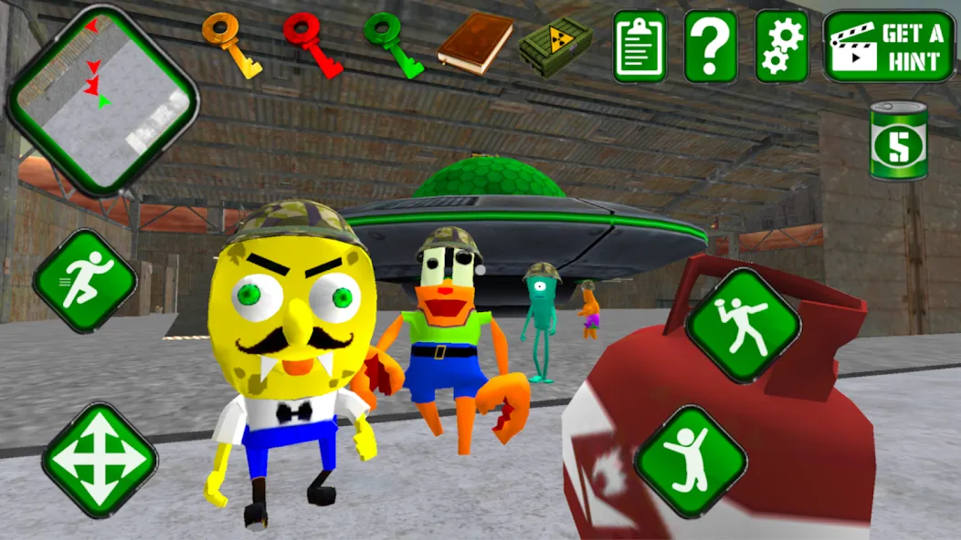 Sponge Area 51. Neighbor Alien [МОД: Меню, Бесконечные монеты и Открытые уровни] Screenshot 3