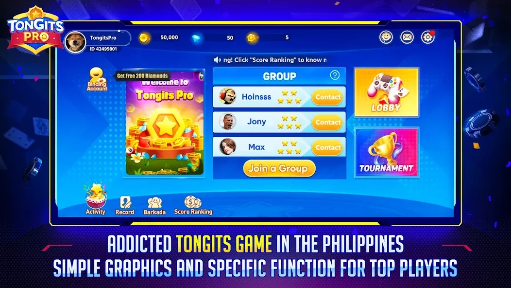Tongits Pro (Тонгитс Про) [МОД: Много денег, Монет и Все открыто] Screenshot 1