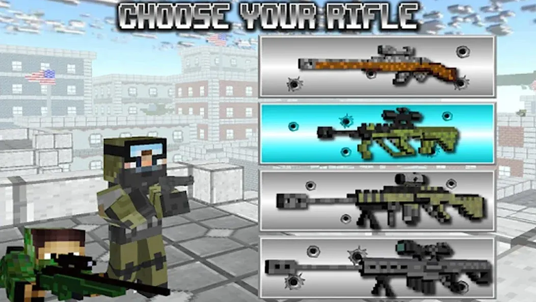 American Block Sniper Survival (Американский блок снайпер выживание) [МОД: Деньги, Монеты и Меню MOD] Screenshot 1