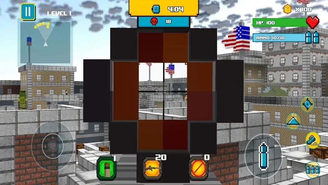 American Block Sniper Survival (Американский блок снайпер выживание) [МОД: Деньги, Монеты и Меню MOD] Screenshot 4