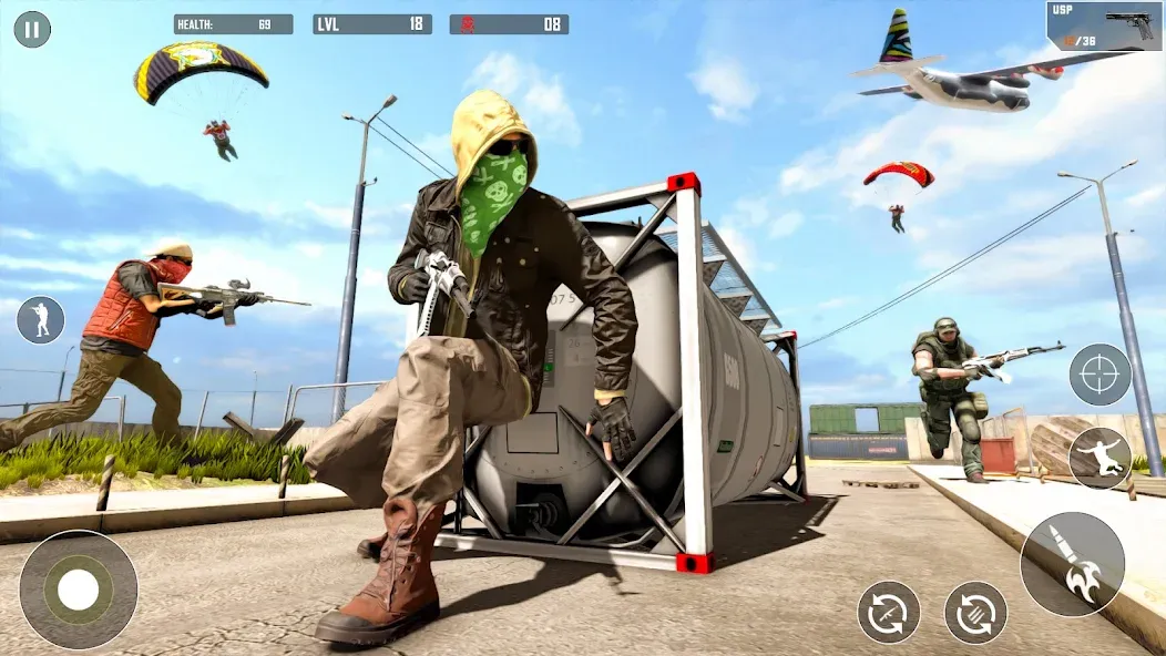 Battlegrounds Fire Squad War [МОД: Много монет, Открытые уровни и Мега MOD] Screenshot 5