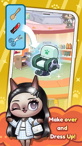 Idle Cat Makeover: Hair Salon [МОД: Бесконечные деньги, Монеты и Мега MOD] Screenshot 5
