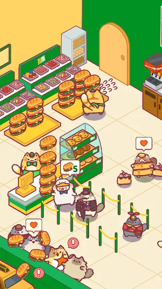 Cat Snack Bar: Cute Food Games (Кэт Снэк Бар) [МОД: Бесконечные деньги, Монеты и Мега MOD] Screenshot 2