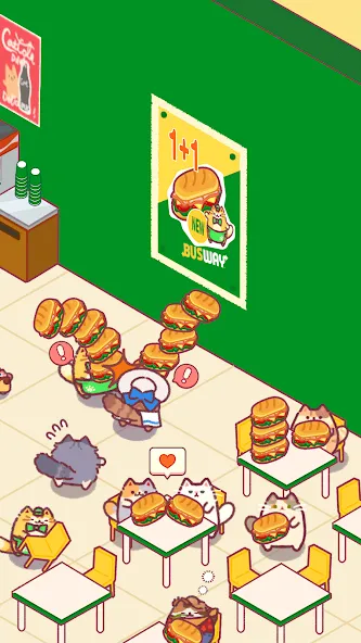 Cat Snack Bar: Cute Food Games (Кэт Снэк Бар) [МОД: Бесконечные деньги, Монеты и Мега MOD] Screenshot 3
