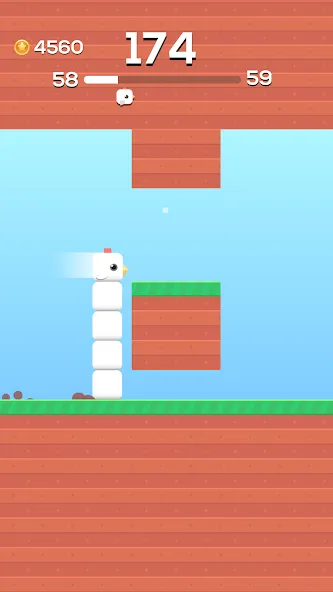 Square Bird - Flappy Chicken (Сквер Брд) [МОД: Много монет, Открытые уровни и Мега MOD] Screenshot 1