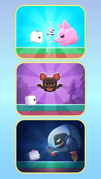 Square Bird - Flappy Chicken (Сквер Брд) [МОД: Много монет, Открытые уровни и Мега MOD] Screenshot 2