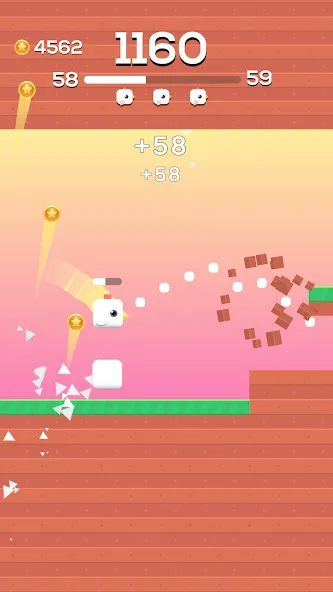 Square Bird - Flappy Chicken (Сквер Брд) [МОД: Много монет, Открытые уровни и Мега MOD] Screenshot 3