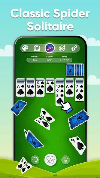 Spider Solitaire (Спайдер Солитер) [МОД: Бесконечные деньги, Монеты и Мега MOD] Screenshot 1