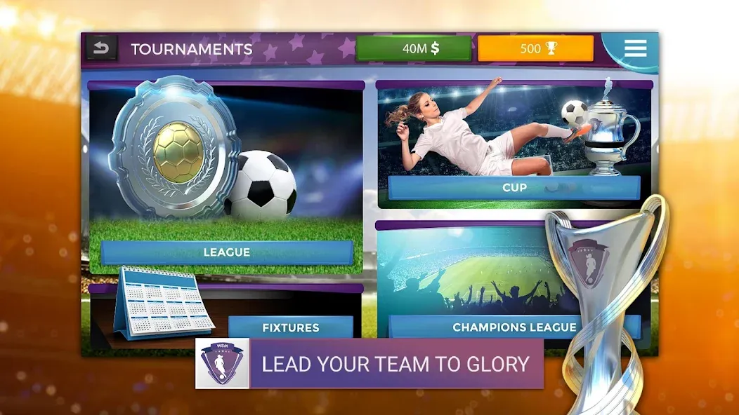 WSM - Women's Soccer Manager (ВСМ) [МОД: Деньги, Монеты и Меню MOD] Screenshot 4