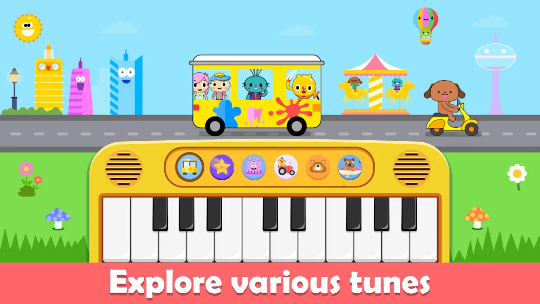 Baby Piano Kids Music Games [МОД: Много денег, Монет и Все открыто] Screenshot 1