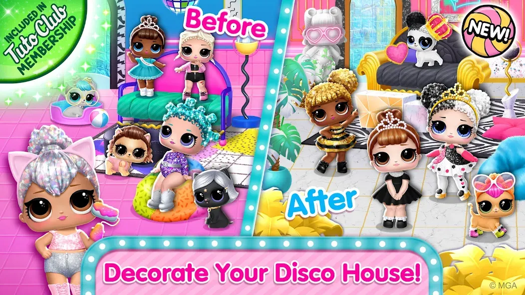 L.O.L. Surprise! Disco House [МОД: Все открыто, Дополнительные деньги и Меню MOD] Screenshot 1
