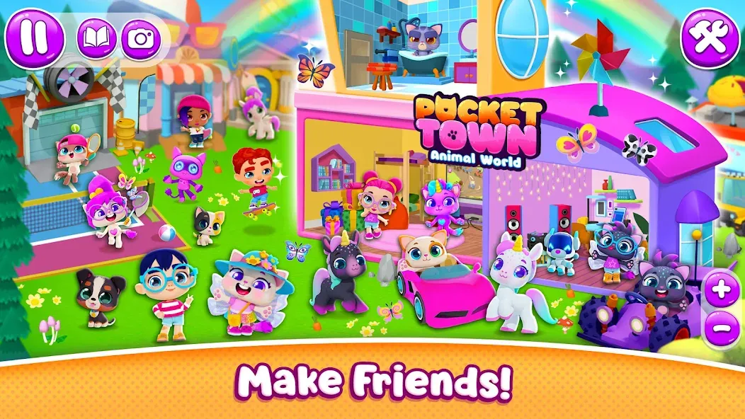 Pocket Town - Animal World [МОД: Много денег, Монет и Все открыто] Screenshot 3