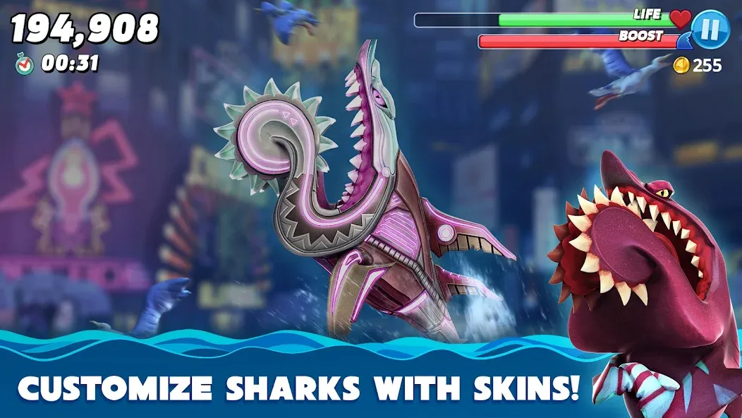 Hungry Shark World (Хангри Шарк Ворлд) [МОД: Бесконечные деньги, Монеты и Мега MOD] Screenshot 3