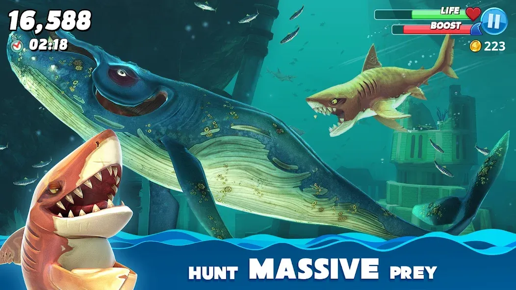 Hungry Shark World (Хангри Шарк Ворлд) [МОД: Бесконечные деньги, Монеты и Мега MOD] Screenshot 5