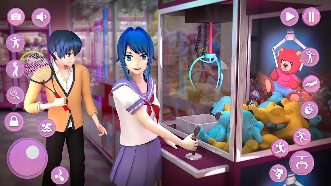 Anime School Girl Simulator 3D [МОД: Много денег, Монет и Все открыто] Screenshot 4