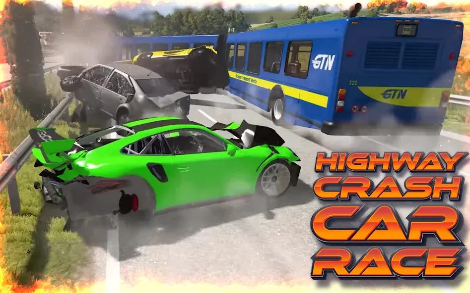 Highway Crash Car Race [МОД: Много денег, Монет и Все открыто] Screenshot 3