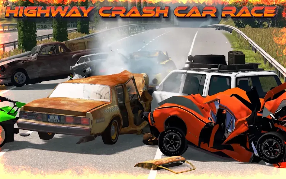 Highway Crash Car Race [МОД: Много денег, Монет и Все открыто] Screenshot 4