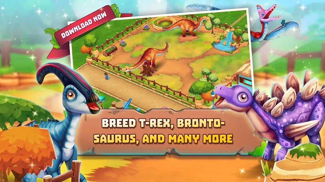 Dinosaur Park – Primeval Zoo (Динозавровый парк) [МОД: Бесконечные деньги, Монеты и Мега MOD] Screenshot 3