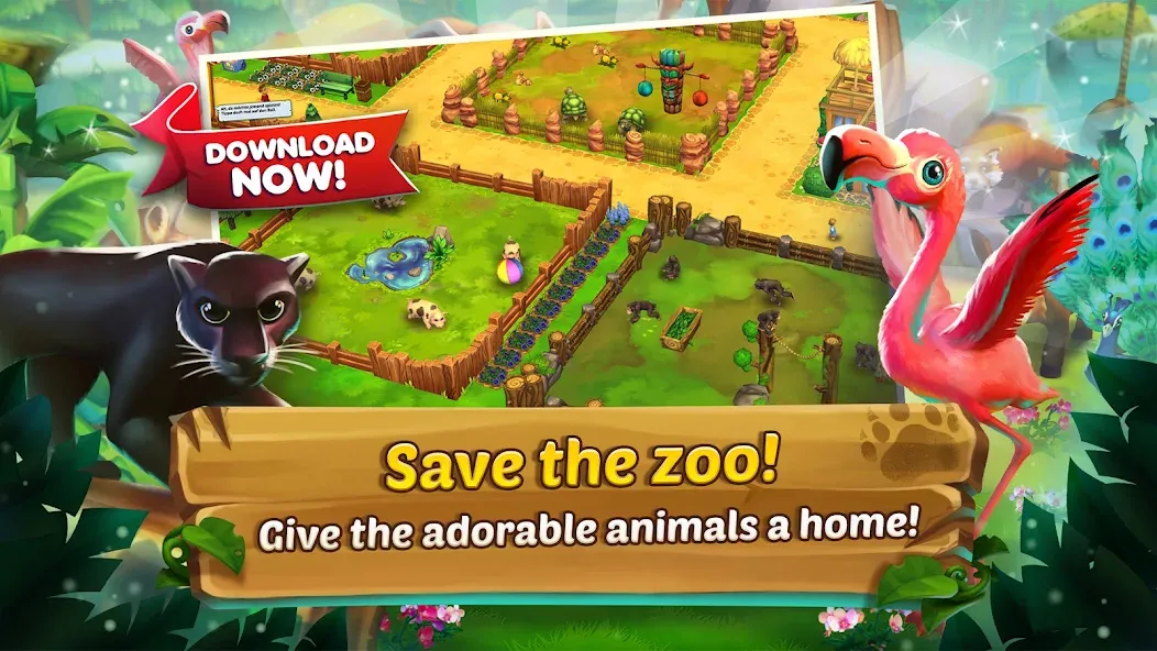 Zoo 2: Animal Park (Зу 2) [МОД: Много монет, Открытые уровни и Мега MOD] Screenshot 1