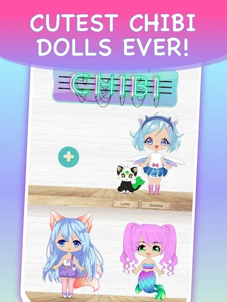Chibi Dress Up Games for Girls [МОД: Все открыто, Дополнительные деньги и Меню MOD] Screenshot 1