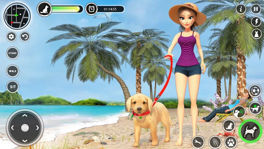 Dog Simulator Pet Dog Games 3D [МОД: Все открыто, Дополнительные деньги и Меню MOD] Screenshot 1