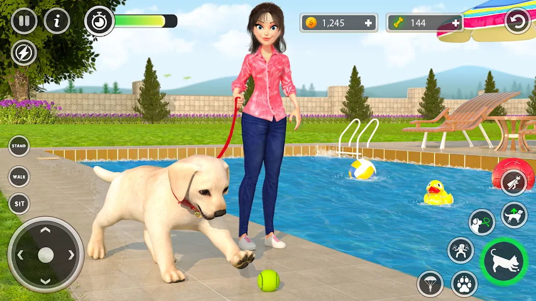 Dog Simulator Pet Dog Games 3D [МОД: Все открыто, Дополнительные деньги и Меню MOD] Screenshot 2