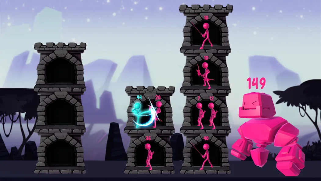 Stickman Tower Defense (Сткмен Башня Захисту) [МОД: Меню, Бесконечные монеты и Открытые уровни] Screenshot 2