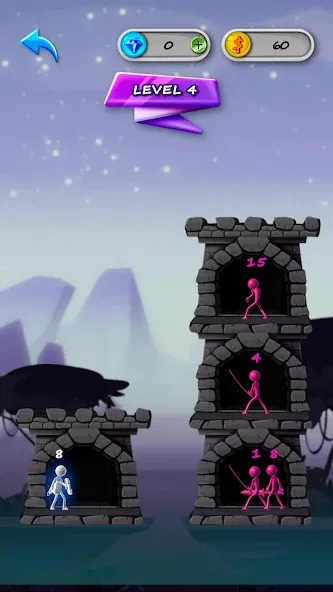 Stickman Tower Defense (Сткмен Башня Захисту) [МОД: Меню, Бесконечные монеты и Открытые уровни] Screenshot 3