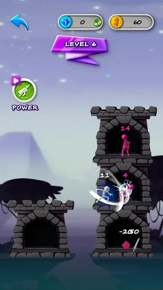 Stickman Tower Defense (Сткмен Башня Захисту) [МОД: Меню, Бесконечные монеты и Открытые уровни] Screenshot 4