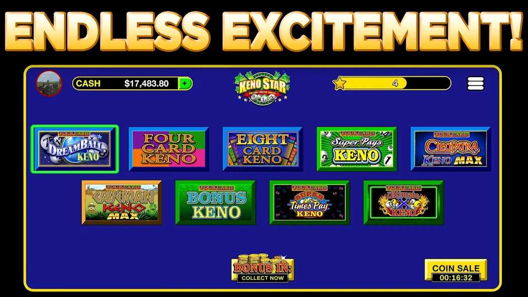 Keno Star - Multi Card Games (Кино Стар) [МОД: Меню, Бесконечные монеты и Открытые уровни] Screenshot 5