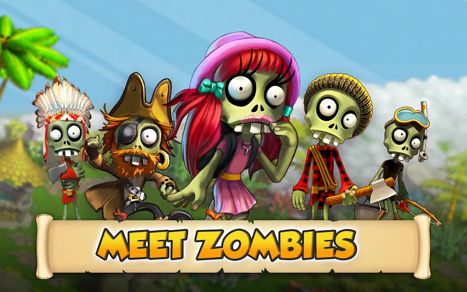 Zombie Castaways [МОД: Меню, Бесконечные монеты и Открытые уровни] Screenshot 5