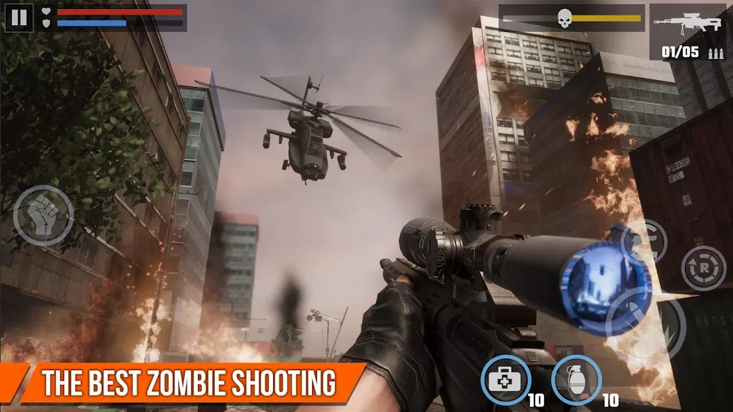 Dead Target: Zombie Games 3D [МОД: Меню, Бесконечные монеты и Открытые уровни] Screenshot 4