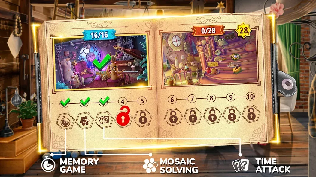 Books of Wonder Hidden Objects [МОД: Меню, Бесконечные монеты и Открытые уровни] Screenshot 2