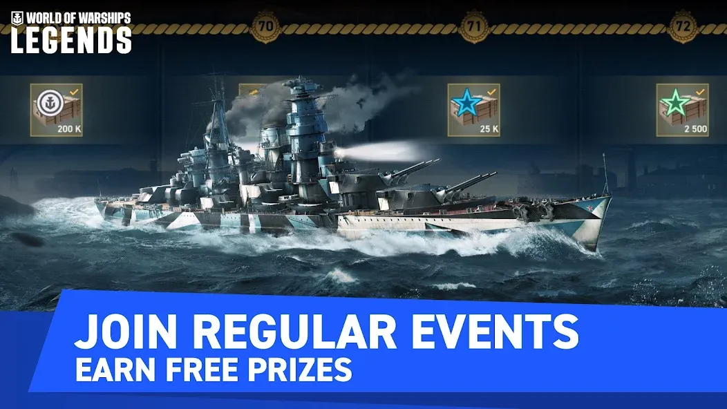 World of Warships Legends PvP (Ворлд оф Варшипс Легендс) [МОД: Много монет, Открытые уровни и Мега MOD] Screenshot 3