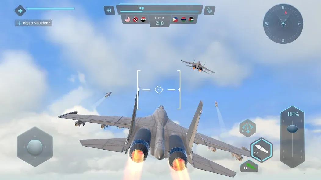 Sky Warriors: Airplane Games (Скай Ворриорс) [МОД: Меню, Бесконечные монеты и Открытые уровни] Screenshot 3