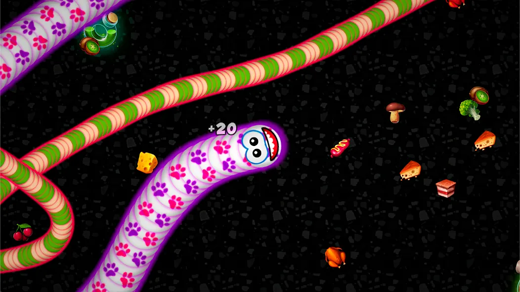 Worms Zone .io - Hungry Snake [МОД: Все открыто, Дополнительные деньги и Меню MOD] Screenshot 1