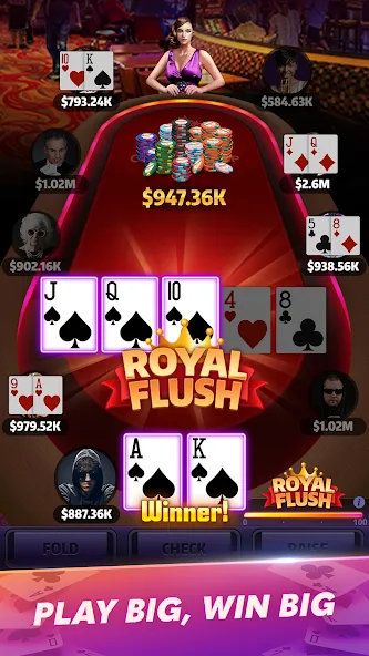 Mega Hit Poker: Texas Holdem (Мега Хит Покер) [МОД: Много монет, Открытые уровни и Мега MOD] Screenshot 2