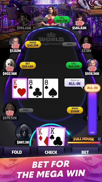 Mega Hit Poker: Texas Holdem (Мега Хит Покер) [МОД: Много монет, Открытые уровни и Мега MOD] Screenshot 3